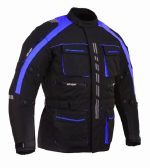CHAQUETA DE MOTO EN CORDURA 3/4  CON PROTECCIONES C.E., IMPERMEABLE, UNISEX, ATENEA AZUL/N - Imagen 3