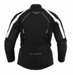 MONO DE CORDURA PARA MOTORISTAS EN DOS PIEZAS, IMPERMEABLE UNISEX BLANCO/NEGRO ATENEA/ARES - Imagen 3