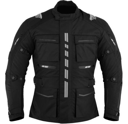 CHAQUETA DE MOTO EN CORDURA 3/4  CON PROTECCIONES C.E., IMPERMEABLE, UNISEX, ATENEA NEGRA