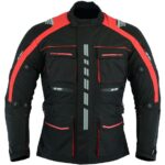 CHAQUETA DE MOTO EN CORDURA 3/4  CON PROTECCIONES C.E., IMPERMEABLE, UNISEX, ATENEA ROJA NEGRA