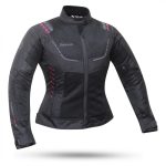 CHAQUETA DE CORDURA PARA VERANO PERFORADA CON FORRO DESMONTABLE DEGEND BREEZE NEGRA/ROSA PARA  MUJER - Imagen 2