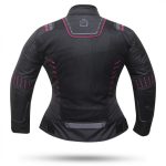 CHAQUETA DE CORDURA PARA VERANO PERFORADA CON FORRO DESMONTABLE DEGEND BREEZE NEGRA/ROSA PARA  MUJER - Imagen 4