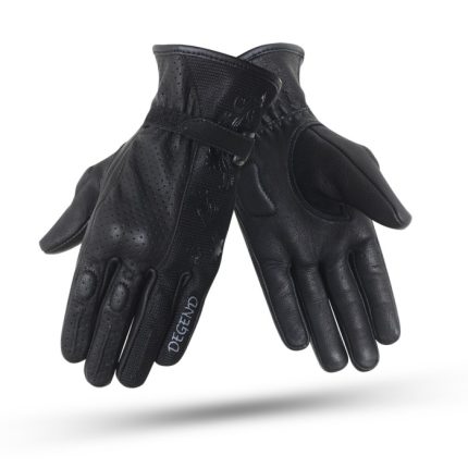 GUANTES DE VERANO DEGEND BUTTERFLY LADY NEGRO EN CUERO DE CABRA  PARA MUJER