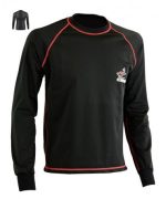 CAMISETA INTERIOR TÉRMICA DE LICRA, SPANDEX Y FORRO DE LANA SINTÉTICA 7341 NEGRA