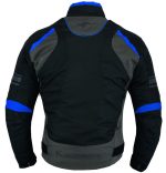 CHAQUETA DE MOTO DERBI N/AZUL/GRIS UNISEX EN TEXTIL IMPERMEABLE TRANSPIRABLE, CON PROTECCIONES C.E - Imagen 3