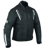 CHAQUETA DE MOTO  DERBI N/BLANCA UNISEX EN TEXTIL IMPERMEABLE TRANSPIRABLE, CON PROTECCIONES C.E. - Imagen 2