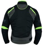 CHAQUETA DE MOTO DERBI N/FLUOR/GRIS UNISEX EN TEXTIL IMPERMEABLE TRANSPIRABLE, CON PROTECCIONES C.E. - Imagen 3