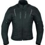 CHAQUETA DE MOTO DERBI NEGRA UNISEX EN TEXTIL IMPERMEABLE, TÉRMICO CON PROTECCIONES C.E.