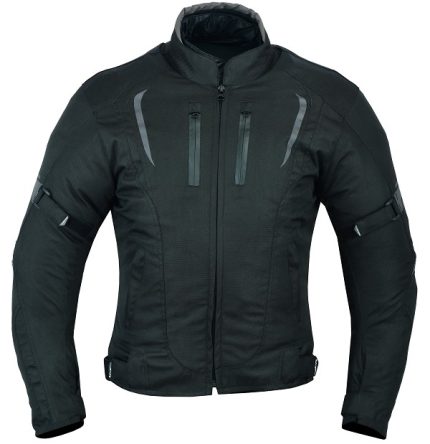 CHAQUETA DE MOTO DERBI NEGRA UNISEX EN TEXTIL IMPERMEABLE, TÉRMICO CON PROTECCIONES C.E.