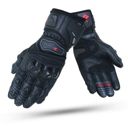 GUANTES DE VERANO DEGEND GP-2 NEGRO  PARA  MOTORISTAS EN PIEL CABRA DE ALTA CALIDAD