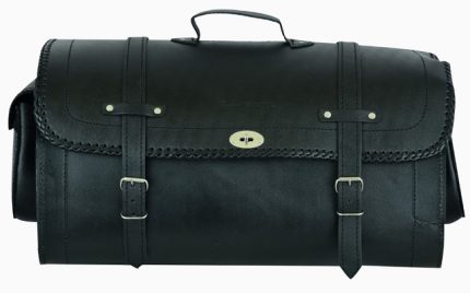 BAÚL DE MOTO TRASERO EN PIEL PARA DOS CASCOS 64 LITROS 258NEGRO