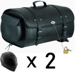 BAÚL DE MOTO TRASERO EN PIEL PARA DOS CASCOS 64 LITROS 258NEGRO - Imagen 3