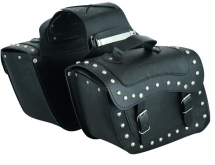 ALFORJAS DE MOTO FABRICADAS EN PIEL 14 LITROS X 2 259NEGRO