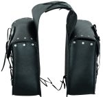 ALFORJAS DE MOTO JUEGO DE ALFORJAS LATERALES DE PIEL 262 NEGRO - Imagen 3