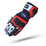 GUANTES DE VERANO DEGEND   GP-2 NEGRO ROJO AZUL BLANCO PARA  MOTORISTAS EN PIEL CABRA DE ALTA CALIDAD - Imagen 2