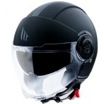 CASCO JET  MT VIALE SV SOLID NEGRO MATE