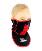 MASCARA Y BRAGA DE CUELLO FABRICADOS CON WINDSTOPPER Y NEOPRENO 444 NEGRO ROJO