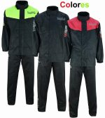 TRAJE DE LLUVIA MONSOON  NEGRO CHAQUETA Y PANTALON CHUBASQUERO IMPERMEABLE DE MOTO EN DOS PIEZAS - Imagen 3
