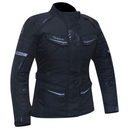 CHAQUETAS DE CORDURA TRAVEL LADY DEGEND NEGRA PARA CHICAS 3/4 IMPERMEABLE TRANSPIRABLE
