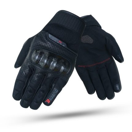 GUANTES DE VERANO RE-BORN NRGRO DEGEND PARA MOTORISTAS EN PIEL, MALLA Y FIBRA DE CARBONO