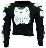 CHAQUETA DE PROTECCIONES TIPO SCORPION, CON ESPALDERA DESMONTABLE/SCORPION BLANCO VERDE GM478 NEGRO