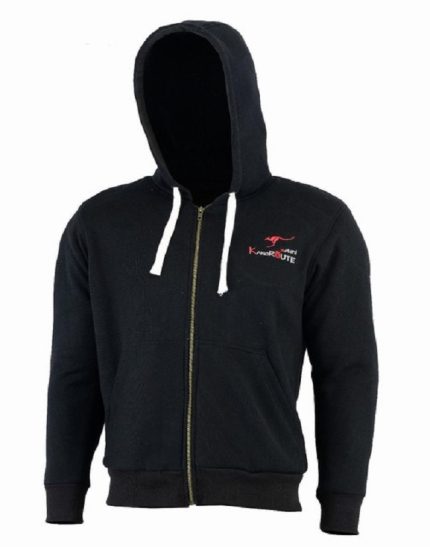 SUDADERA DE MOTOS CON Kewlar Y PROTECCIONES C.E. (Kewlar HOODIE) NEGRA