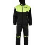 TRAJE DE LLUVIA, CHUBASQUERO IMPERMEABLE DE MOTO EN DOS PIEZAS 481 NEGRO FLUOR