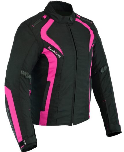 CHAQUETA CORDURA DE MOTO PARA CHICAS CON ESTILO MODERNO 100% IMPERMEABLE ARTEMISA FUCSIA/NEGRA