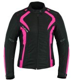 CHAQUETA CORDURA DE MOTO PARA CHICAS CON ESTILO MODERNO 100% IMPERMEABLE ARTEMISA FUCSIA/NEGRA - Imagen 2