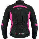 CHAQUETA CORDURA DE MOTO PARA CHICAS CON ESTILO MODERNO 100% IMPERMEABLE ARTEMISA FUCSIA/NEGRA - Imagen 3