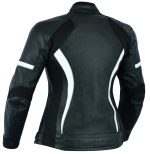 CHAQUETA DE MOTO EN CUERO PARA CHICAS CON PROTECTORES C.E AFRODITA BLANCA/NEGRA - Imagen 3
