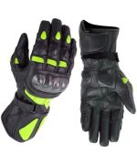 GUANTES DE PIEL CON PROTECCIONES DE FIBRA DE CARBONO PARA MOTORACING K2 NEGRO FLUOR - Imagen 2