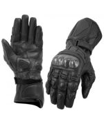 GUANTES DE PIEL  K2 NEGRO CON PROTECCIONES DE FIBRA DE CARBONO PARA MOTORACING