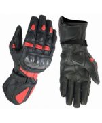 GUANTES DE PIEL CON PROTECCIONES DE FIBRA DE CARBONO PARA MOTORACING K2 NEGRO ROJO - Imagen 2