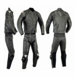 MONO DE CUERO DE DOS PIEZAS CON PROTECCIONES TPR Y TITANIO 163/154 NEGRO