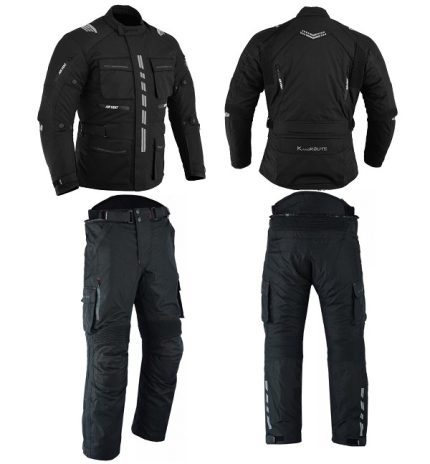 MONO DE CORDURA PARA MOTORISTAS EN DOS PIEZAS, IMPERMEABLE UNISEX NEGRO ATENEA/ARES