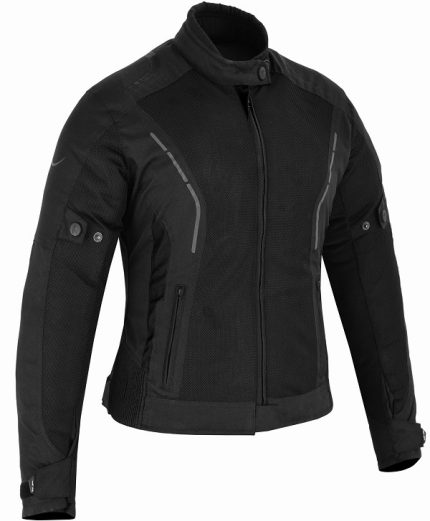 CHAQUETA DE VERANO DIANA NEGRA PARA MUJER CON PROTECCIONES C.E. Y FORRO IMPERMEABLE EXTRAIBLE