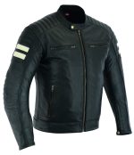 CHAQUETA DE MOTO EN CUERO HADES NEGRA VINTAGE CON FORRO Y PROTECCIONES - Imagen 2