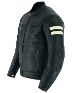 CHAQUETA DE MOTO EN CUERO HADES NEGRA VINTAGE CON FORRO Y PROTECCIONES - Imagen 3