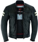 CHAQUETA DE MOTO EN CUERO HADES NEGRA VINTAGE CON FORRO Y PROTECCIONES - Imagen 5