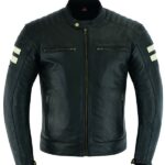 CHAQUETA DE MOTO EN CUERO HADES NEGRA VINTAGE CON FORRO Y PROTECCIONES