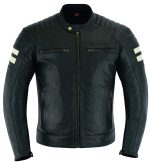 CHAQUETA DE MOTO EN CUERO HADES NEGRA VINTAGE CON FORRO Y PROTECCIONES