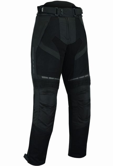 PANTALON DE MOTO PERFORADO DE VERANO UNISEX, PROTECCIONES CE HEFESTO NEGRO
