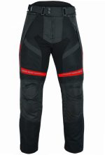 PANTALON DE MOTO PERFORADO DE VERANO UNISEX, PROTECCIONES CE HEFESTO ROJO/NEGRO - Imagen 2