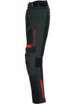 PANTALON DE MOTO PERFORADO DE VERANO UNISEX, PROTECCIONES CE HEFESTO ROJO/NEGRO - Imagen 3