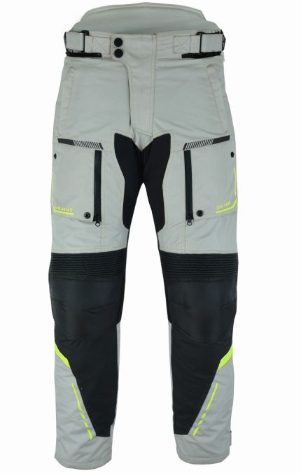 PANTALON DE MOTO  OCEANO PLATA NEGRO FLUOR 4SEASON CUATRO ESTACIONES TRICAPA IMPERMEABLE TRANSPIRABLE