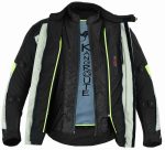 CHAQUETA DE MOTO TITAN PLATA NEGRA FLUOR 4SEASON EN CORDURA CUATRO ESTACIONES  TRICAPA TIPO 3/4  CON PROTECCIONES C.E., IMPERMEABLE, UNISEX - Imagen 2