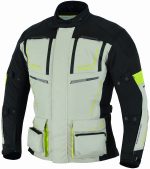 CHAQUETA DE MOTO TITAN PLATA NEGRA FLUOR 4SEASON EN CORDURA CUATRO ESTACIONES  TRICAPA TIPO 3/4  CON PROTECCIONES C.E., IMPERMEABLE, UNISEX - Imagen 6