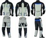 TRAJE DE MOTO 4 ESTACIONES DE DOS PIEZAS, CHAQUETA Y PANTALÓN TRICAPA TITAN OCEANO NEGRO/AZUL 2 PIEZAS