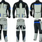 TRAJE DE MOTO 4 ESTACIONES DE DOS PIEZAS, CHAQUETA Y PANTALÓN TRICAPA TITAN OCEANO NEGRO/AZUL 2 PIEZAS